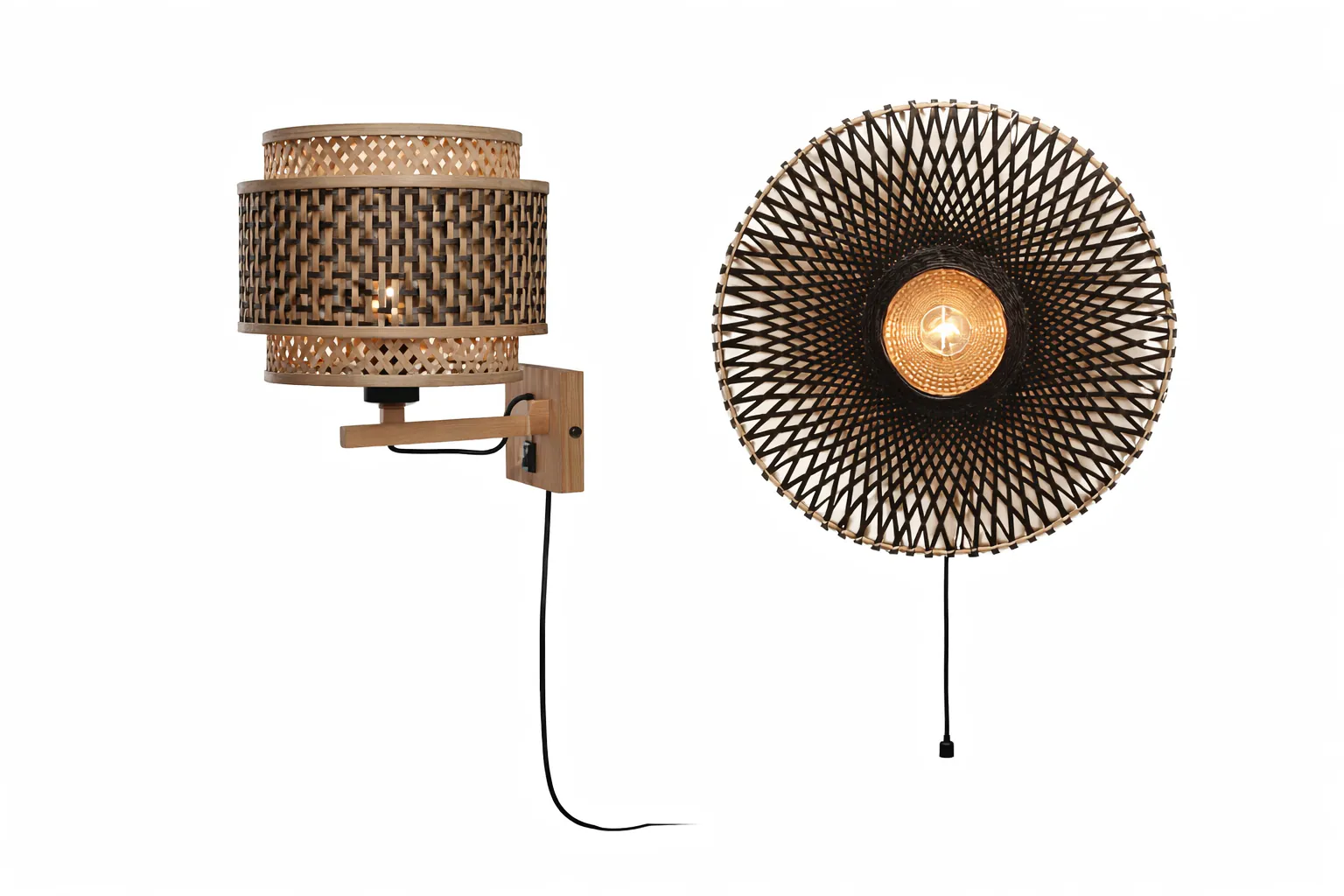 Bamboe wandlampen
