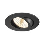 SLV New Tria 68 Spot Aluminium Zwart Rond 8.3W 750lm 38D - 930 Warm Wit | Zaagmaat 68mm -  Beste Kleurweergave - Dimbaar 