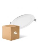 Voordeelpak 4x Ledvance LED Downlight Slim Rond DN155 12W 1020lm 120D - 830 Warm Wit | 169mm 