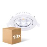 Voordeelpak 10x Noxion LED Kantelbaar Slim Spot Wit Rond 5W 550lm 60D - 940 Koel Wit | 85mm - IP54 - Dimbaar - Beste Kleurweergave