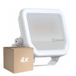 Voordeelpak 4x Ledvance LED Floodlight Aluminium Wit 17W 2200lm 100D - 830 Warm Wit | IP66 - Symmetrisch