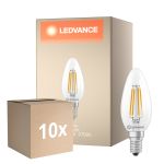 Voordeelpak 10x Ledvance Classic LED E14 Kaars Filament Helder 3.4W 470lm - 827 Zeer Warm Wit | Vervangt 40W