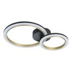 Eglo Plafondlamp Calliera Staal Zwart, Messing 12W 1500lm - 830 Warm Wit | Dimbaar
