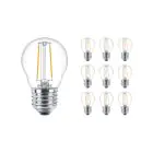 Voordeelpak 10x Philips Corepro LED Lustre E27 Kogel Filament Helder 2W 250lm - 827 Zeer Warm Wit | Vervangt 25W