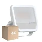 Voordeelpak 4x Ledvance LED Floodlight Aluminium Wit 41W 6000lm 100D - 840 Koel Wit | IP66 - Symmetrisch