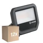 Voordeelpak 12x Ledvance LED Floodlight Aluminium Zwart 17W 2400lm 100D - 865 Daglicht | IP66 - Symmetrisch